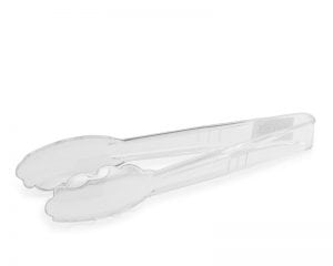 Plastic Tong, 9" Clear