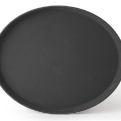 Oval Fiberglass Anti-Slip Tray, Black