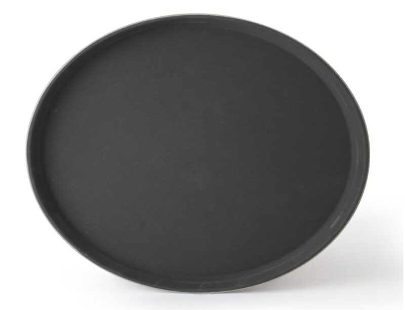 Oval Fiberglass Anti-Slip Tray, Black