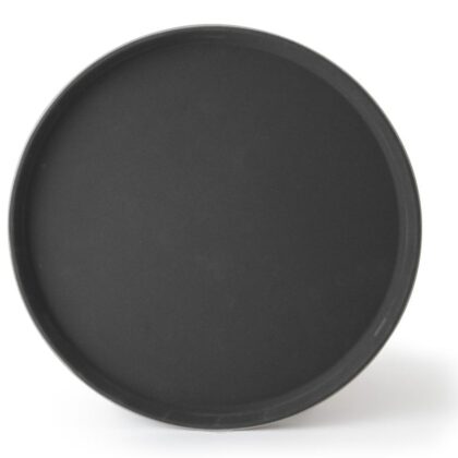 Round Fiberglass Anti-Slip Tray, 14" Black