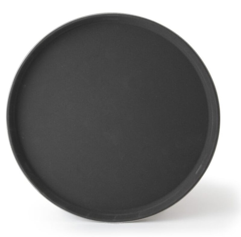 Round Fiberglass Anti-Slip Tray, 14" Black