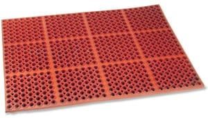 Grease Resistant Rubber Floor Mat 3' x 5' Red