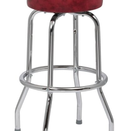 Crimson Standard Seat Bar Stool, Single Ring Chrome Frame, 4 KD