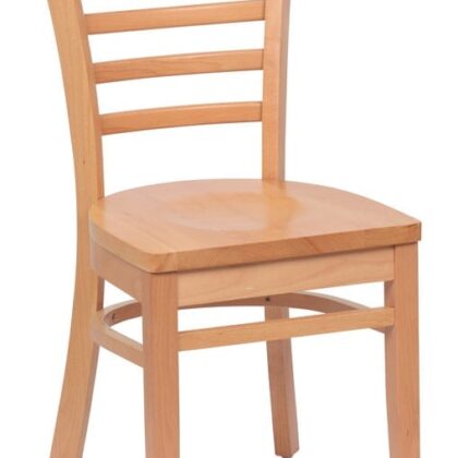 Ladder Back Chair, Natural Finish, Hardwood Seat