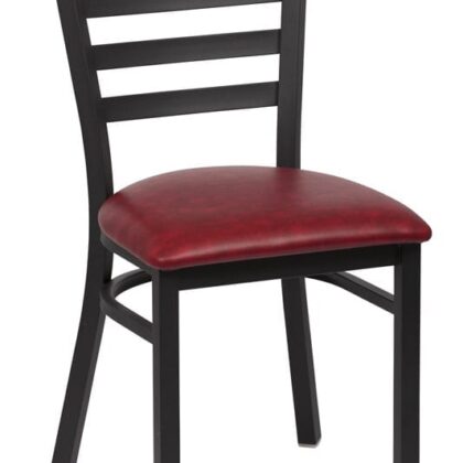 Ladder Back Metal Chair, Crimson Seat