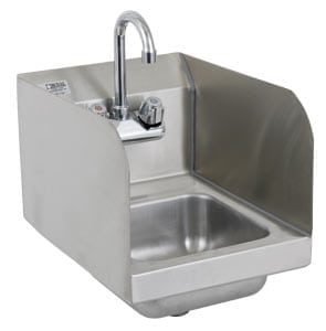 Space Saver Sink with Splash Guard and Faucet, 12"