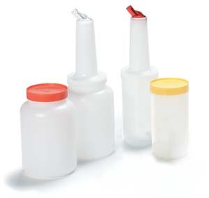 Plastic Pourer Bottles, 1 qt Assorted