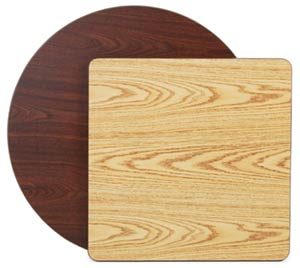 Oak/Walnut Woodgrain Reversible Table Top, 24" Diam.