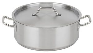 NSF Stainless Steel Brazier with Lid, 25 qt