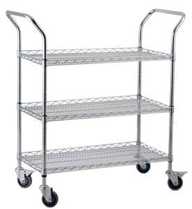 3-Shelf Chrome Wire Cart