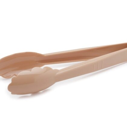 Plastic Tong, 9" Beige